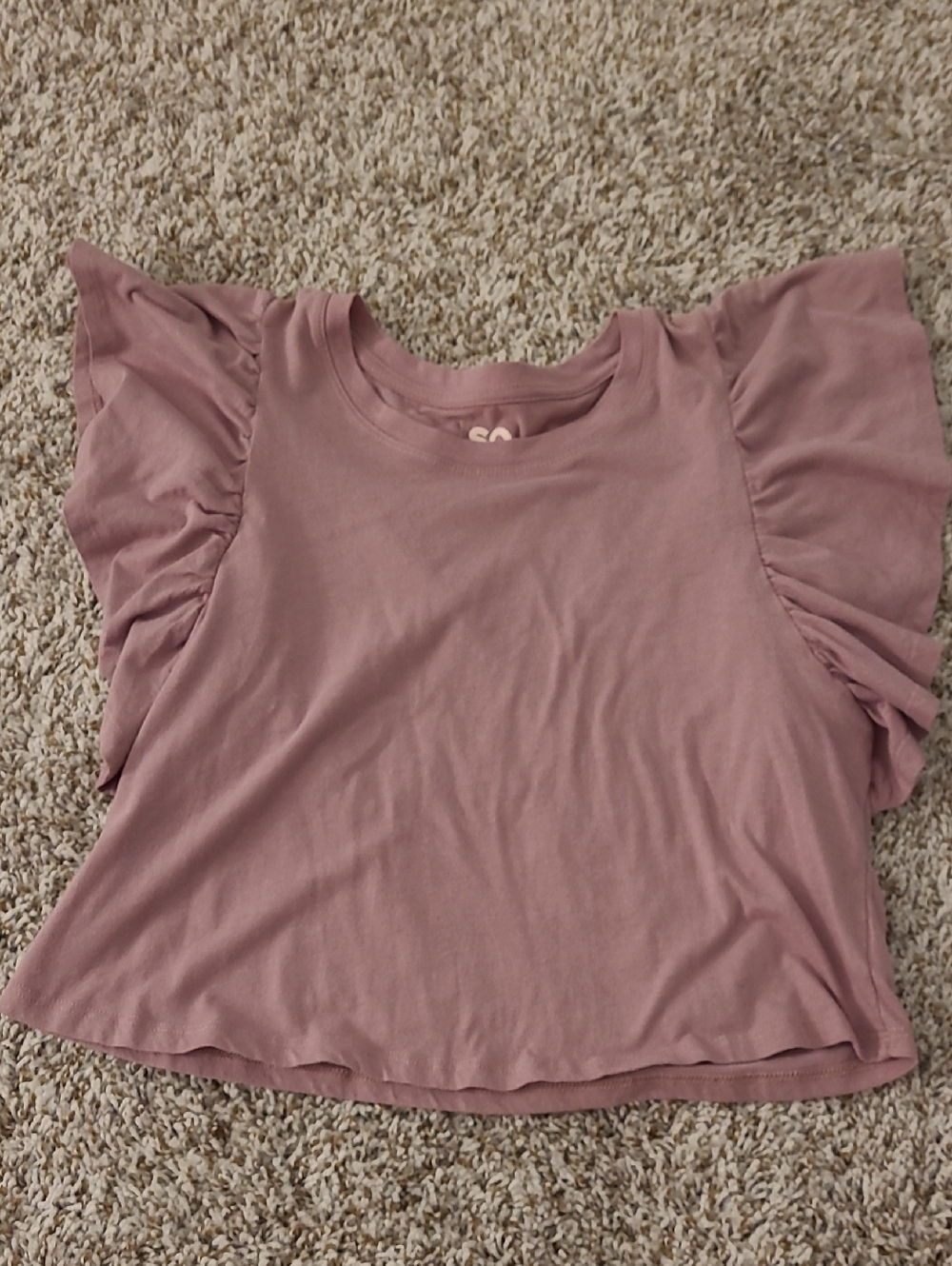 Women’s Ruffle Sleeve Tee - Mauve Pink